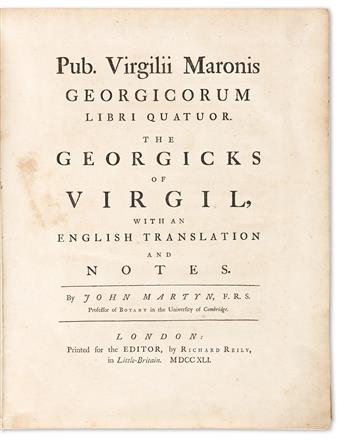 Virgil, trans. John Martyn (1699-1768) Georgicorum Libri Quatuor. The Georgicks of Virgil, with an English Translation and Notes.